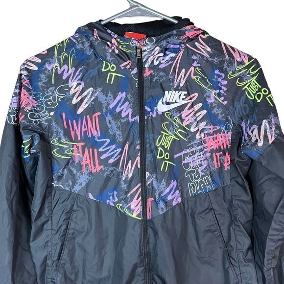 Nike Sportswear Allover Print Windrunner Jacket Girls Size Large‎ - Picture 2 of 11
